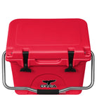 20 Quart Cooler, Red, Top Angle