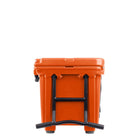 65 Quart Wheeled Cooler, Blaze Orange, Side