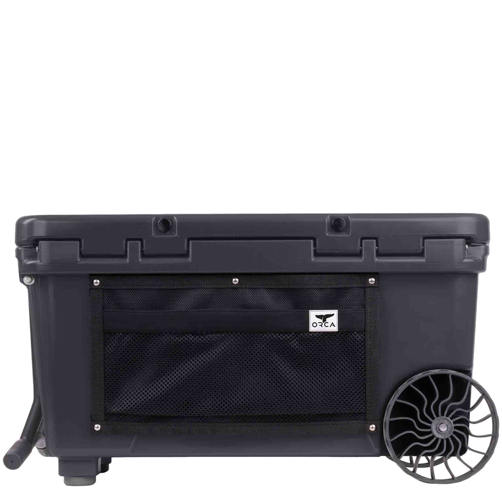 65 Quart Wheeled Cooler, Charcoal, Back