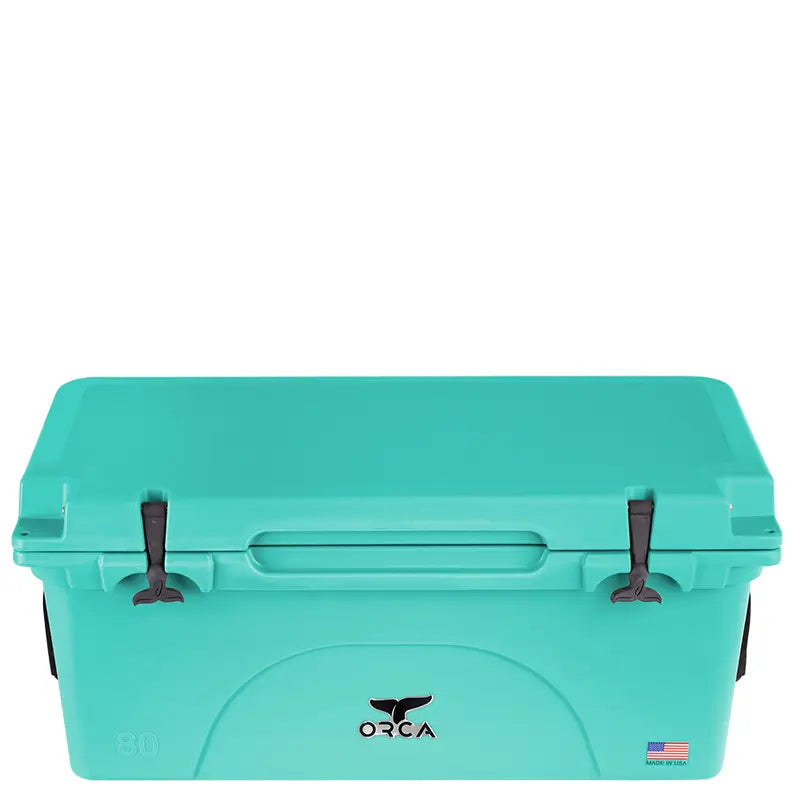 80 Quart Cooler, Seafoam, Top Angle