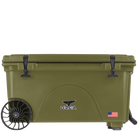 65 Quart Wheeled Cooler, Green, Front