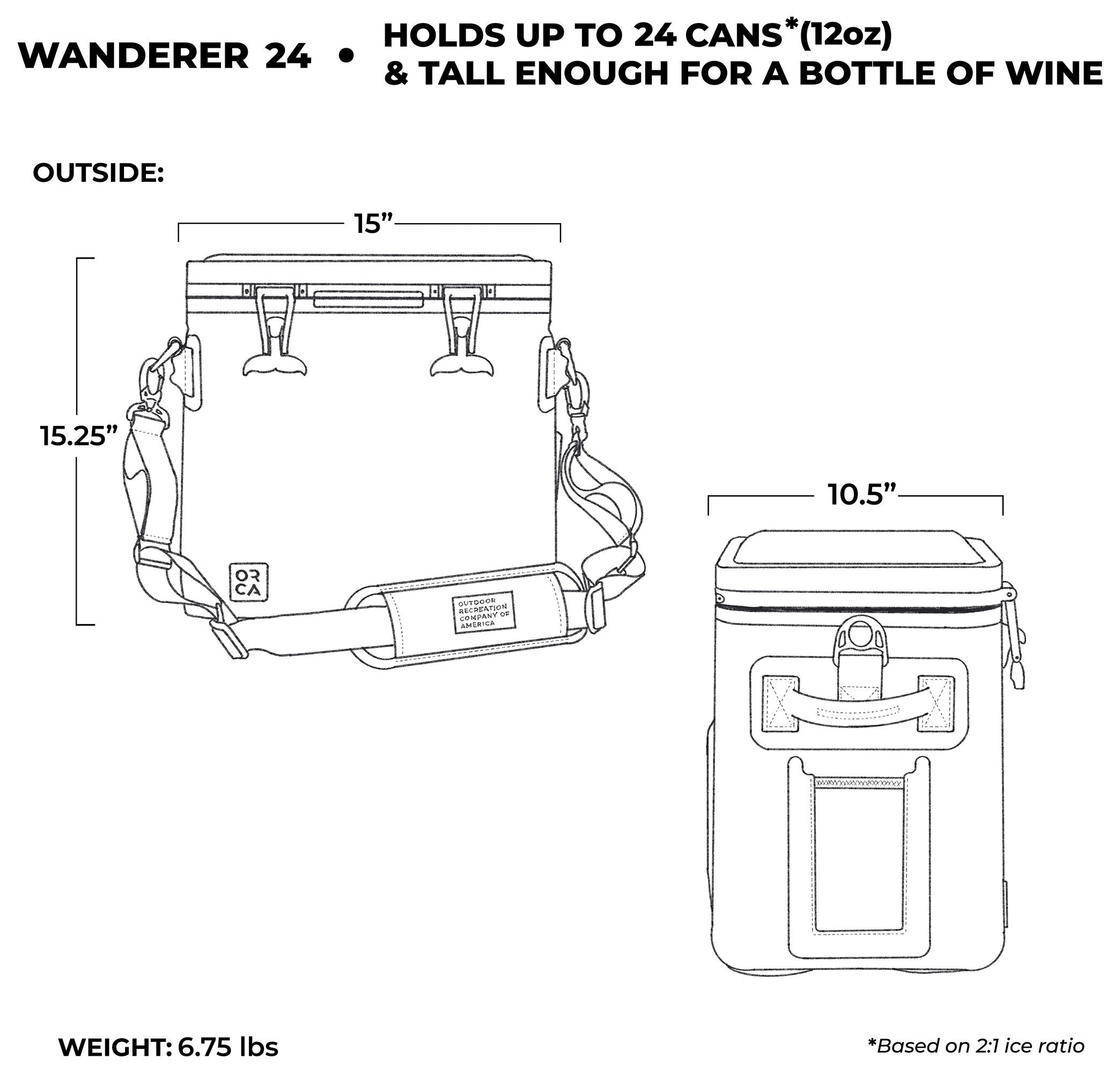 Wanderer 24, Size Chart, Line Drawing