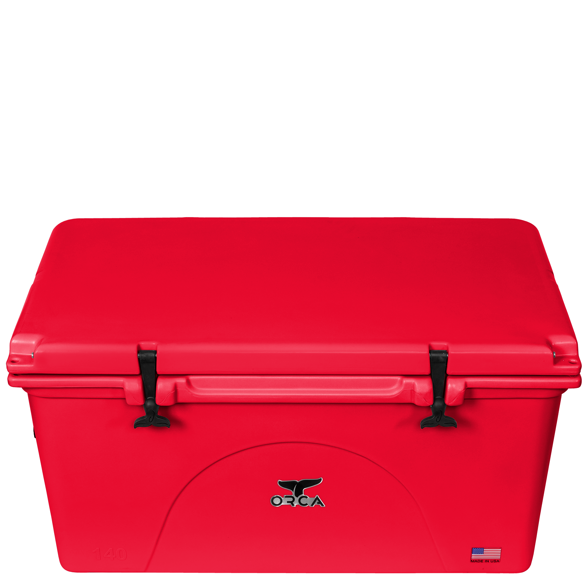 140 Quart Cooler, Red, Top Angle