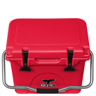 20 Quart Cooler, Red, Top Angle