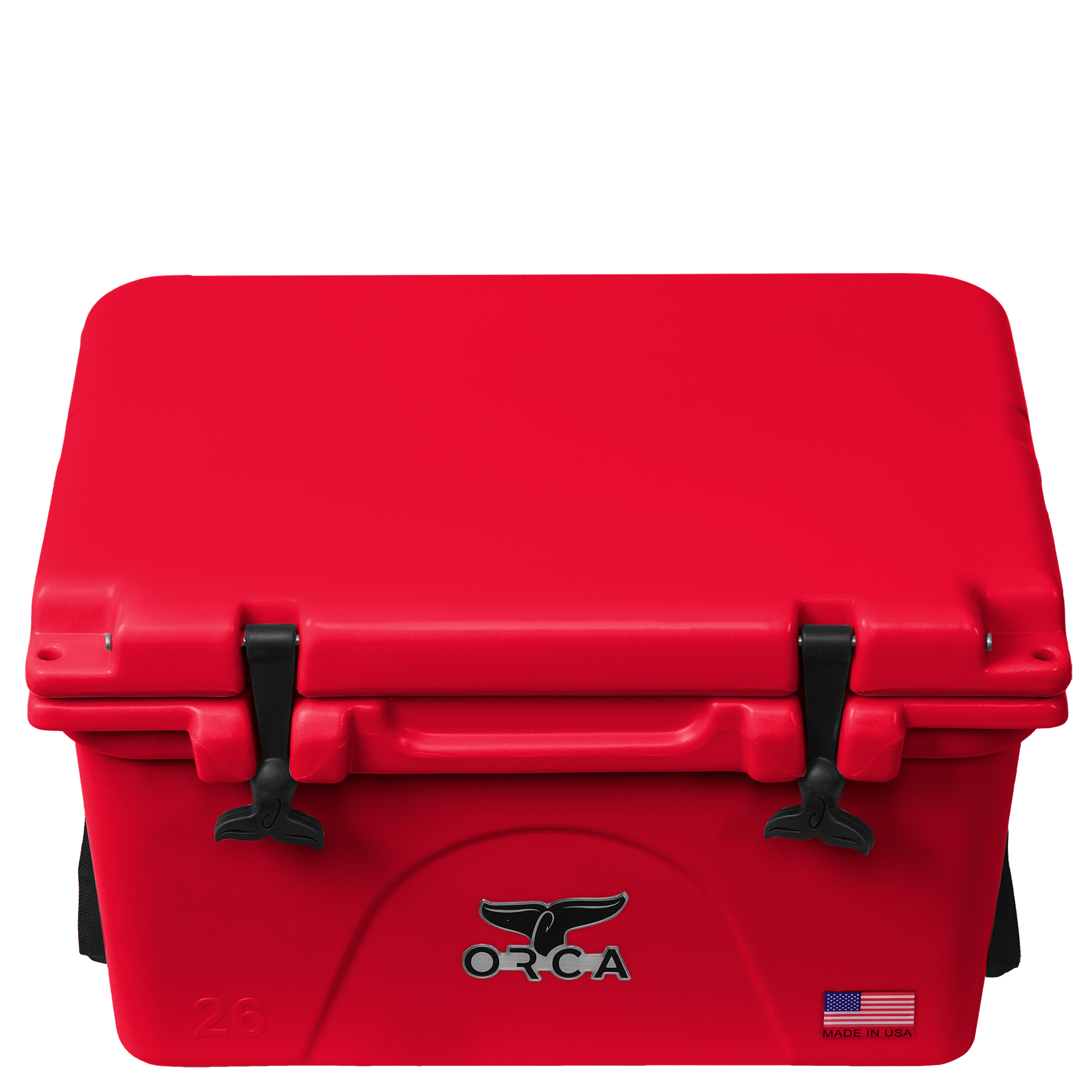 26 Quart Cooler, Red, Top Angle