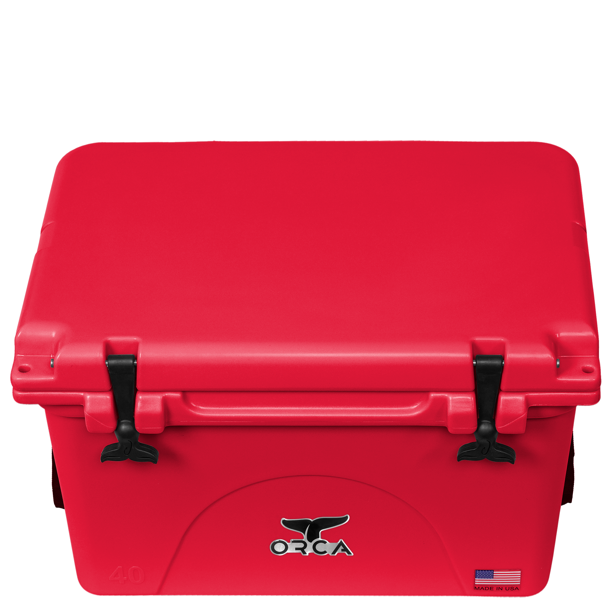 40 Quart Cooler, Red, Top Angle