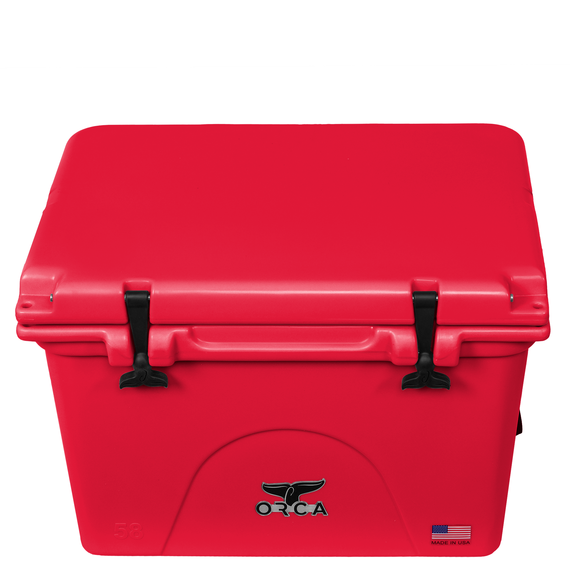58 Quart Cooler, Red, Top Angle