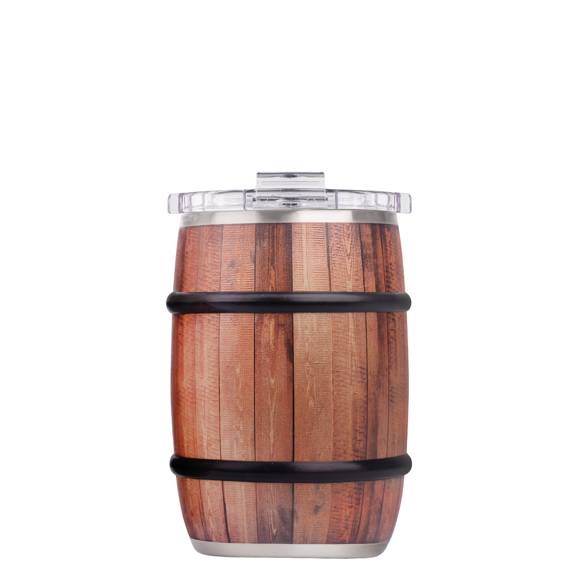 Barrel 12oz, Oak Wood Grain, Front