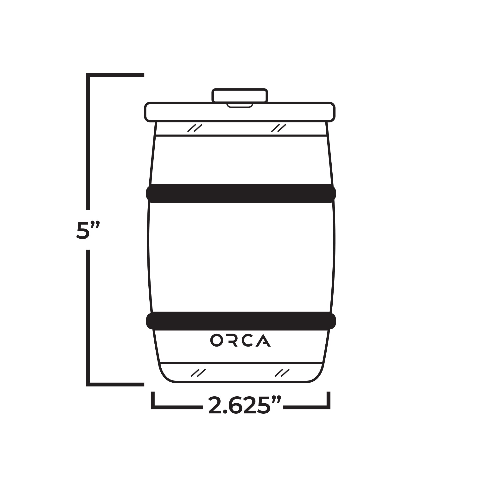 Barrel 12oz, Technical Specs, Line Drawing