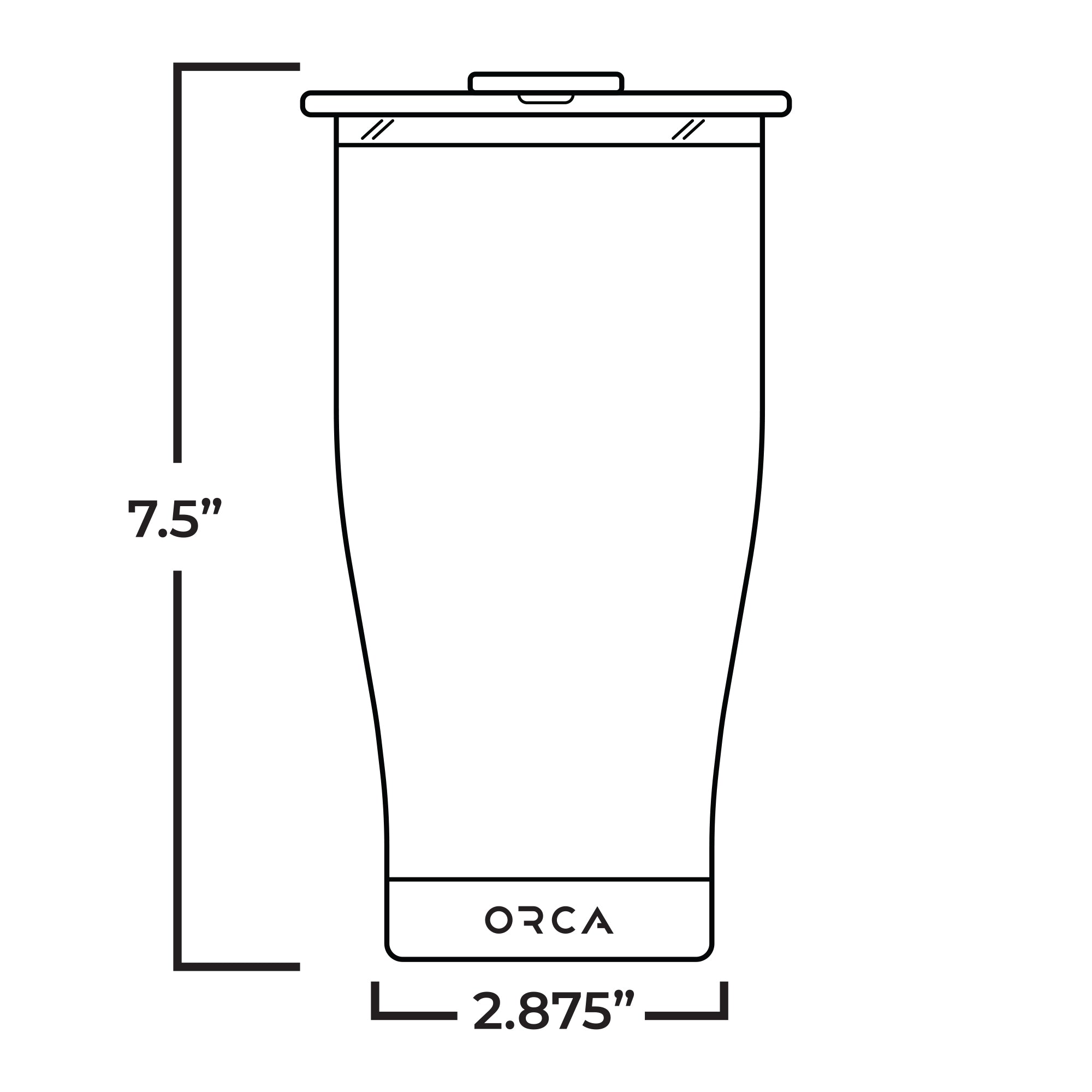 Chaser 27oz, Technical Specs, Line Drawing