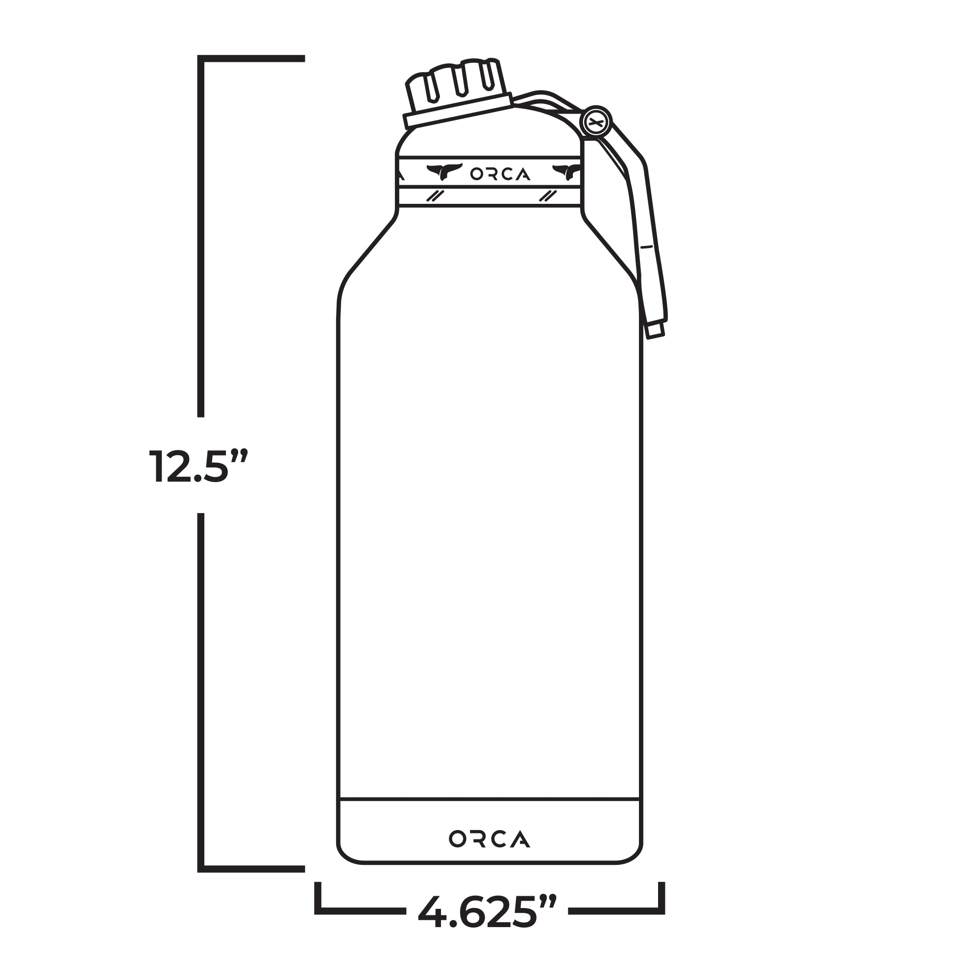 Hydra 66oz, Technical Specs, Line Drawing