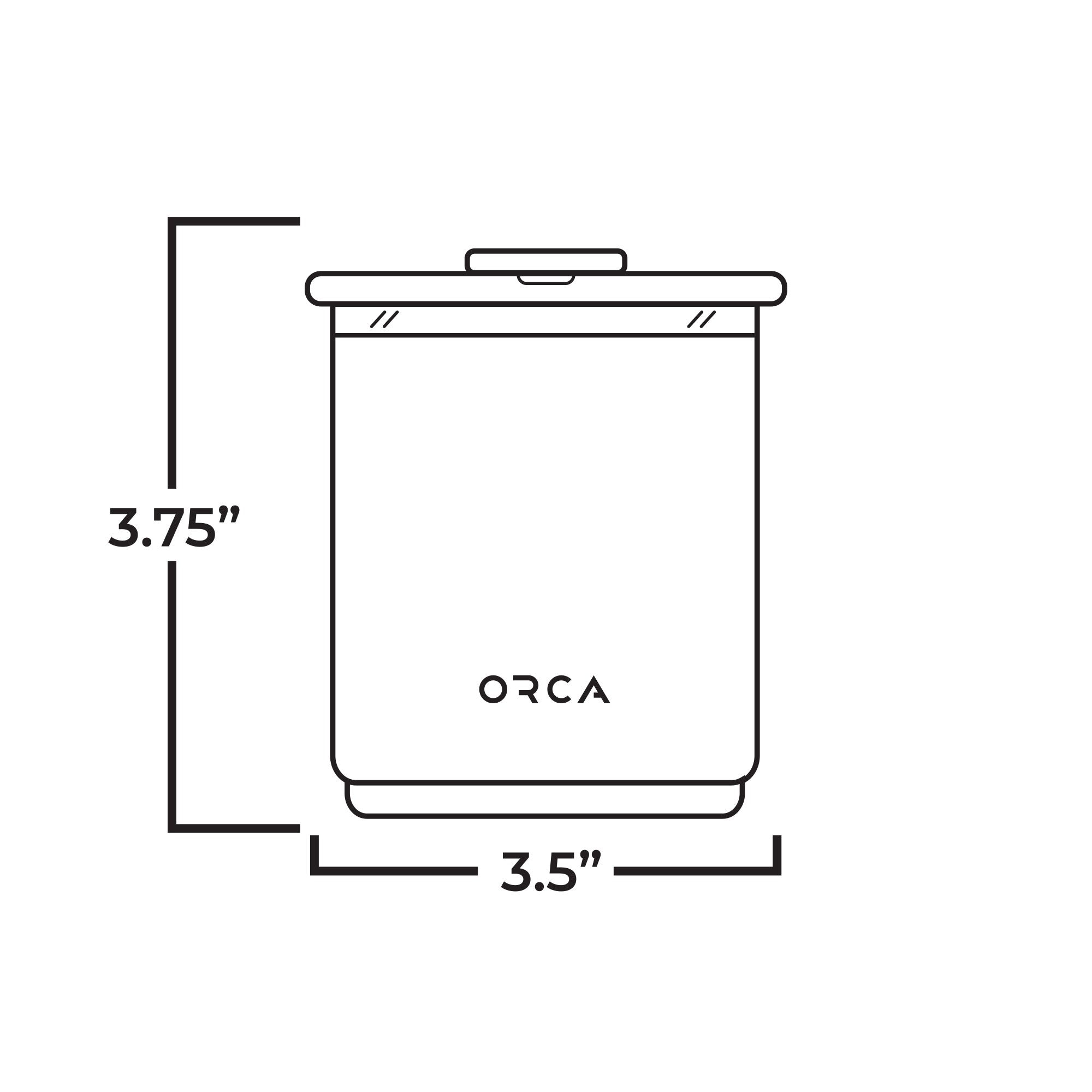 Shorty 16oz, Technical Specs, Line Drawing