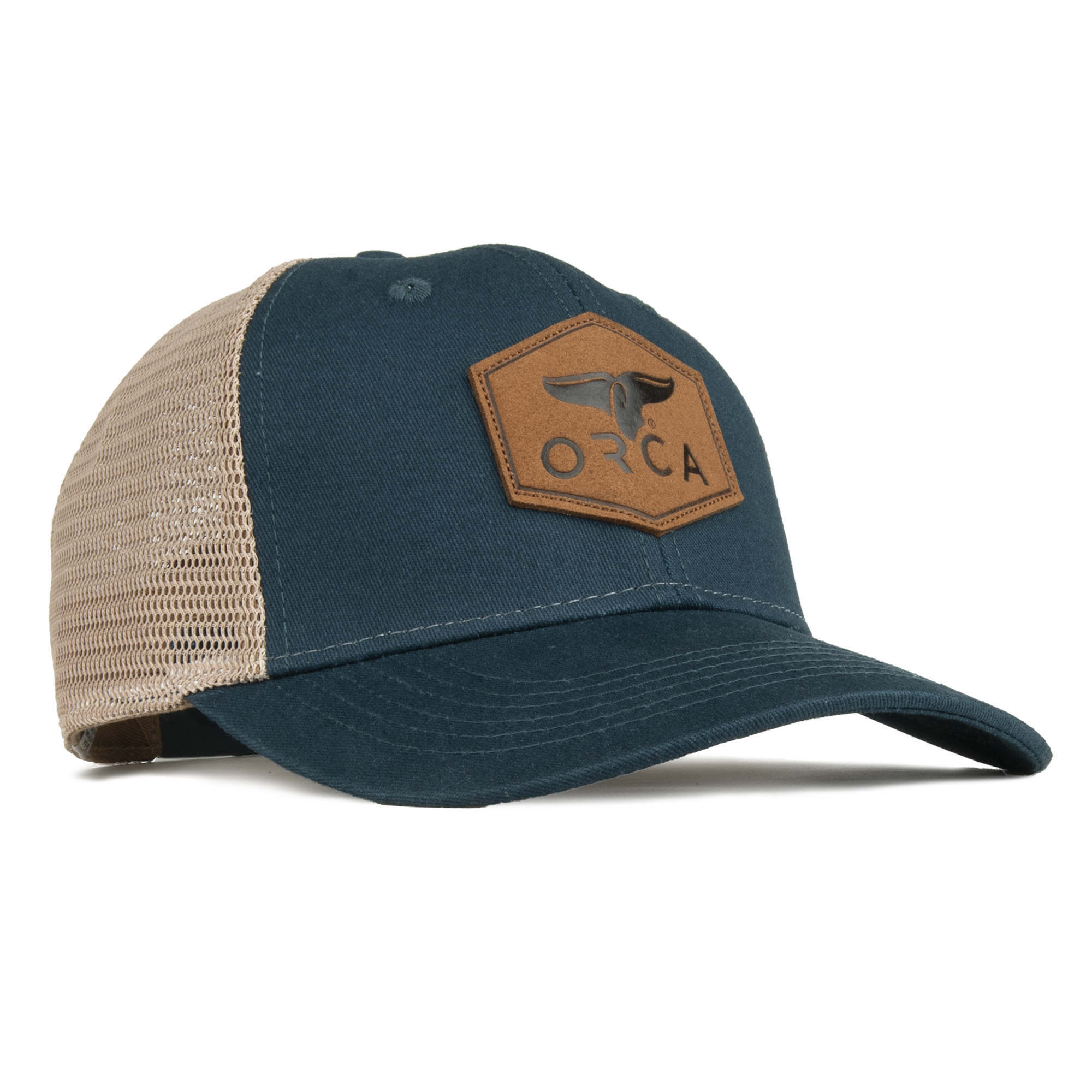 Aegan Blue Hex Leather Patch Hat - ORCA